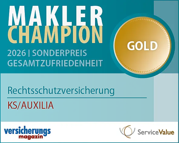 Makler-Champion 2026, Gold Gesamtzufriedenheit für die Auxilia